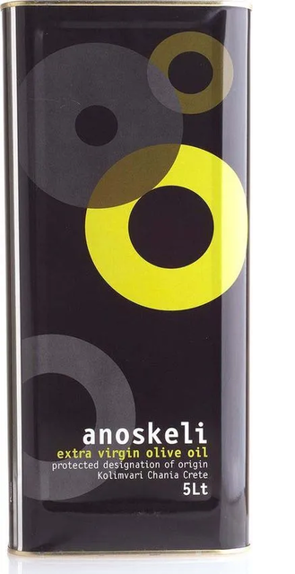 Масло оливковое Anoskeli Extra Virgin p.d.o. kolymvari, 5л, жесть