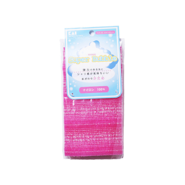 Мочалка для тела (с объёмным плетением жёсткая), 30 см х 100 см Цвет: Ярко-розовый