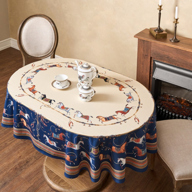 СКАТЕРТЬ ОВАЛЬНАЯ "PASSAGE"140Х300СМ ,БЕЖЕВЫЙ, 100% ХЛОПОК,ТВИЛ, ПРОПИТКА