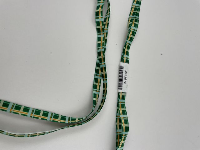 Шнурки "Gamma" зеленый (клетка) SHL-01/10, 10 мм 120 см, №14