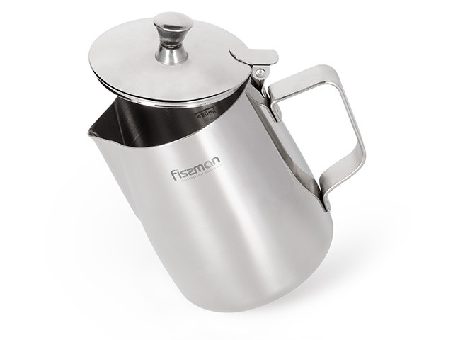 5249 FISSMAN Молочник 600мл с крышкой  (нерж.сталь)