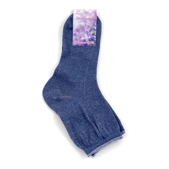 Женские носки, размер 25, темно голубой