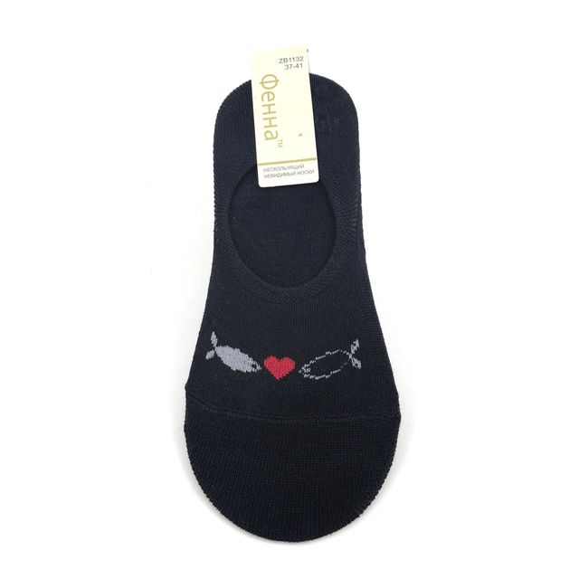 Женские носки "Фенна", невидимые, размер 37-41, черные