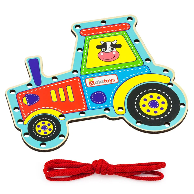 Шнуровка Трактор, развивающая игрушка для детей, арт. ШД05