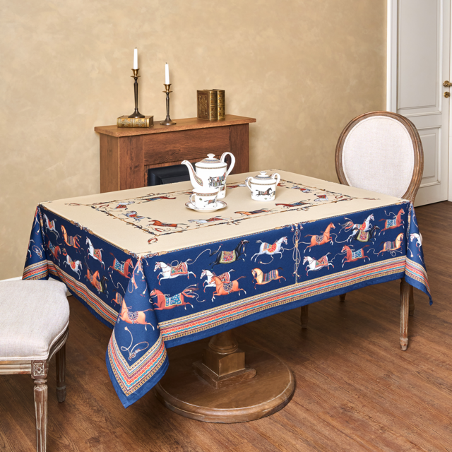 СКАТЕРТЬ "PASSAGE" 160Х220СМ ,БЕЖЕВЫЙ,100% ХЛОПОК С ПРОПИТКОЙ,ТВИЛ