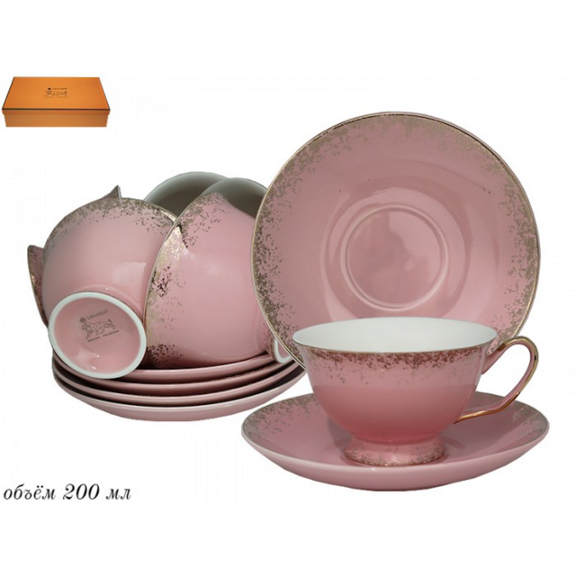 Чайный набор Lenardi, фарфор, 12 предметов, в подарочной упаковке, арт. 244-017