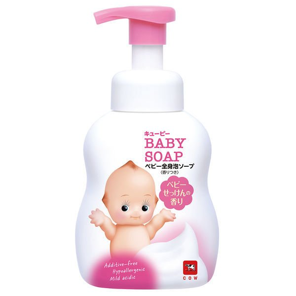 Детская пенка "2 в 1" для мытья волос и тела с первых дней жизни с ароматом мыла ("Без слёз") "QP Baby Soap" 350 мл, мягкая упаковка