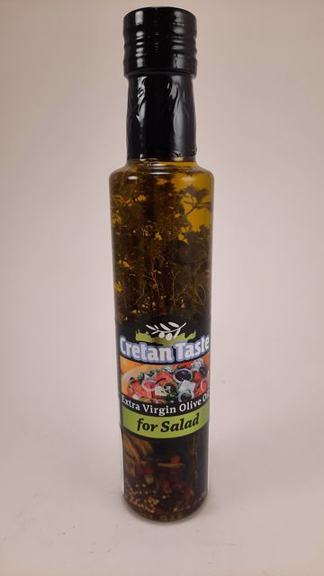 Cretan Taste оливковое масло Extra Virgin с травами для салата с о.Крит 250мл стекло
