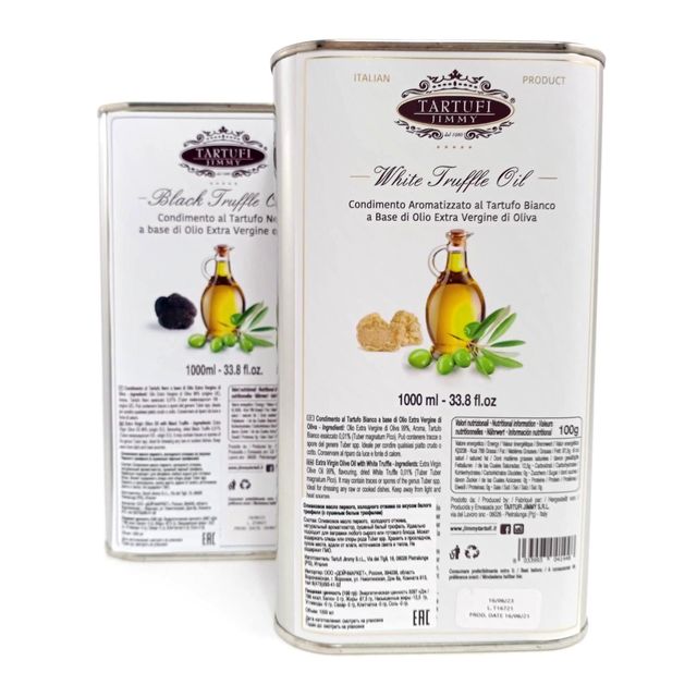 Оливковое масло Tartufi Jimmy первого холодного отжима со вкусом белого трюфеля (с сушеным белым трюфелем), 1л