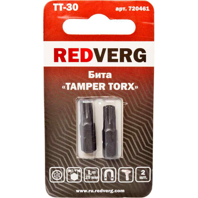Бита Redverg Torx Tamper 30х25 (2шт.)(720461)
