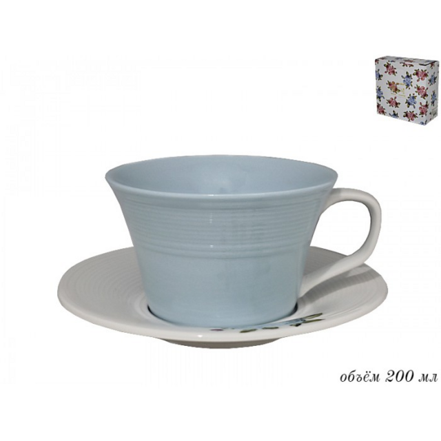 Чашка 250 мл с блюдцем Lenardi, фарфор, в подарочной упаковке, арт. 304-102