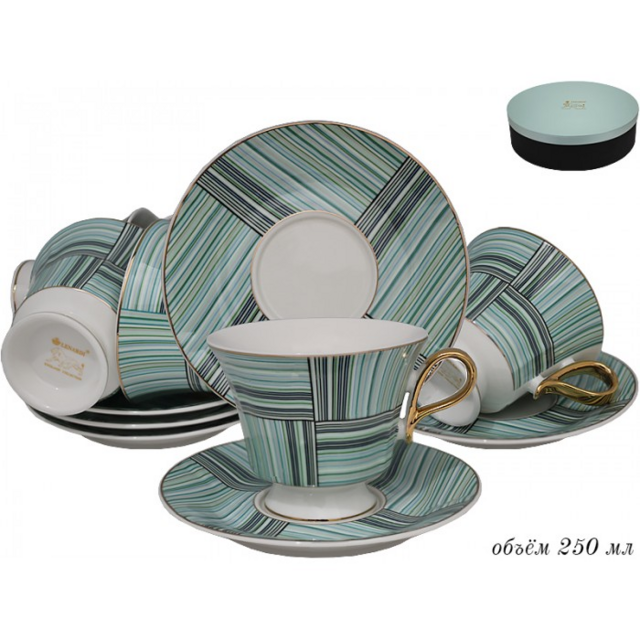 Чайный набор Lenardi,  12 предметов, 250 мл, в подарочной упаковке, арт. 122-002
