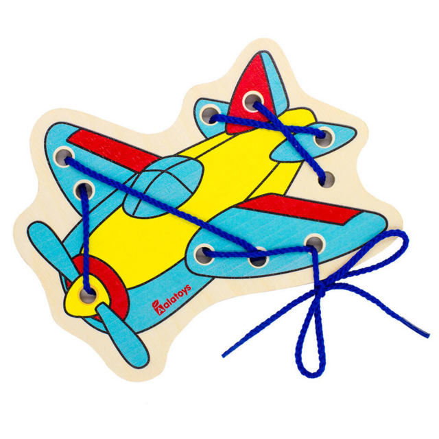 Шнуровка Самолетик, развивающая игрушка для детей, арт. ШН30