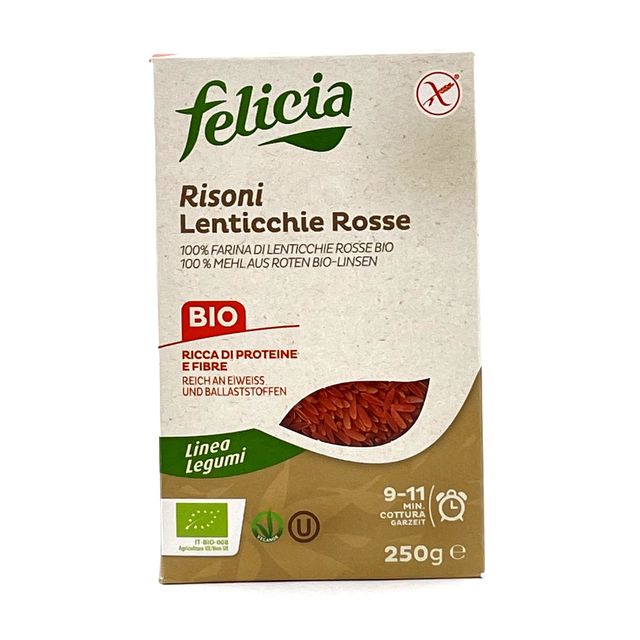Паста Felicia Ризони из красной чечевицы, 250г