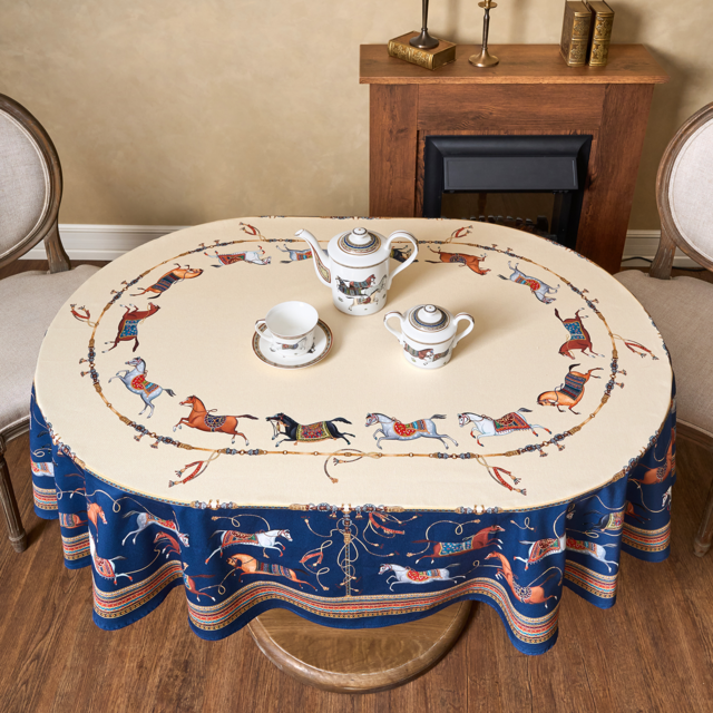 СКАТЕРТЬ ОВАЛЬНАЯ "PASSAGE"160Х220СМ ,БЕЖЕВЫЙ, 100% ХЛОПОК,ТВИЛ, ПРОПИТКА