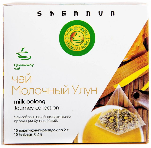 Shennun Молочный Улун Зеленый чай в пирамидках, 2г х 15шт