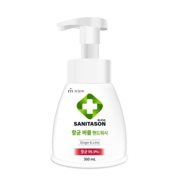 Мыло-пенка для рук "Sanitason" с антибактериальным эффектом и растительными экстрактами, аромат имбиря и лайма, 250 мл, мягкая упаковка