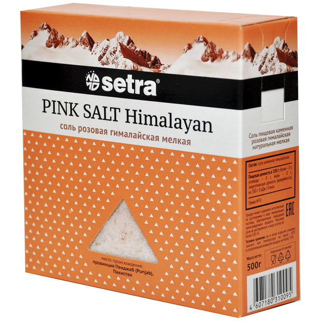 Соль Setra розовая гималайская мелкая, 500г