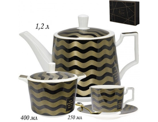 Чайный сервиз Lenardi, фарфор, на 6 персон, 22 предмета, в подарочной упаковке, арт. 133-155