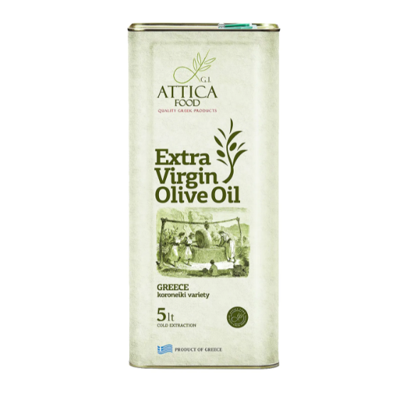Attiсa Food оливковое масло Extra Virgin c п/o Пелопоннес 5л жесть