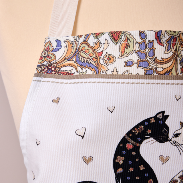 ФАРТУК "ПАРИЖСКИЕ КОТЫ"60Х70СМ 100% ХЛОПОК, КАЙМА,ТВИЛ,ПРОПИТКА