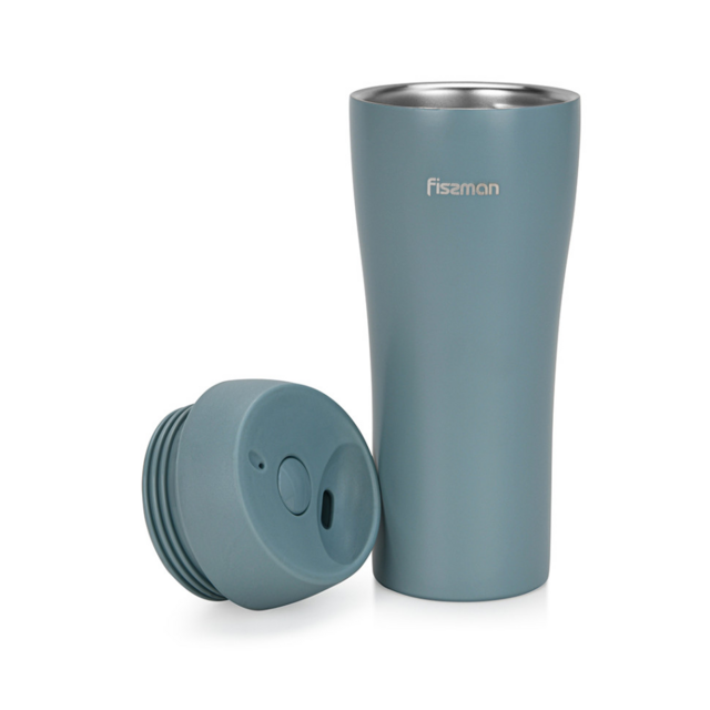 9888 FISSMAN Термокружка 420мл, цвет Сине-зеленый (нерж.сталь)