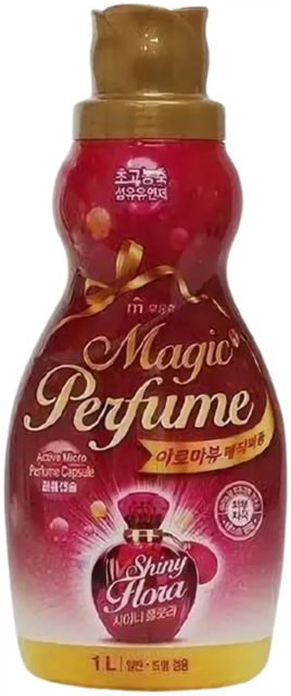 Кондиционер-ополаскиватель для белья и одежды "Aroma Viu Magic Perfume Softner Shiny Flora" с богатым ароматом персика и розы, 1 л