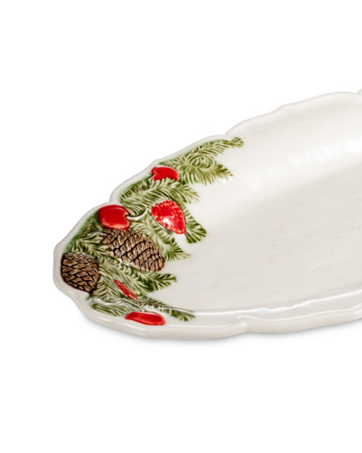 Блюдо овальное Bordallo Pinheiro Рождественская гирлянда 40х19 см, керамика