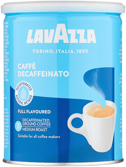 Кофе молотый Lavazza Caffe Decaffeinato жестяная банка, 250 г