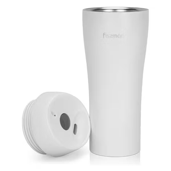 9884 FISSMAN Термокружка 420мл, цвет Белый (нерж.сталь)