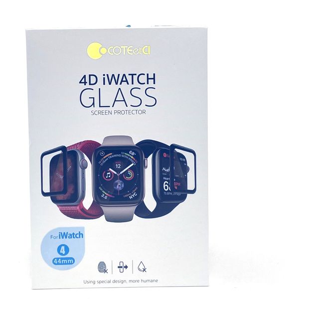 Защитное стекло для Apple Watch 4/5 COTEetCI 4D Steel Film Full Glue Glass 44 мм. (черный)