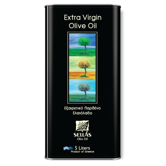 Sellas оливковое масло Extra Virgin 0,3% c п/o Пелопоннес, 5л, жесть