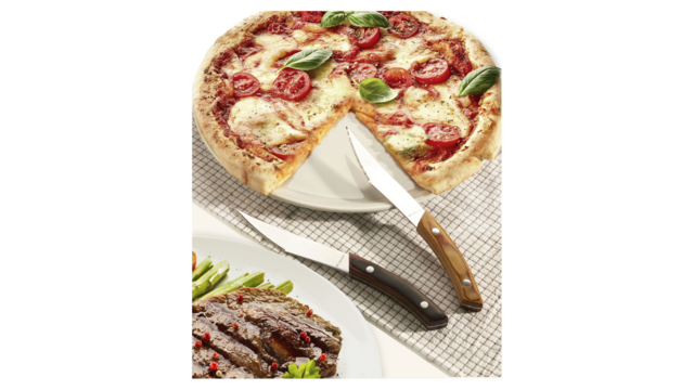 Набор ножей для стейка и пиццы Legnoart Napoli, 4 шт, ручка из светлого дерева, п/у