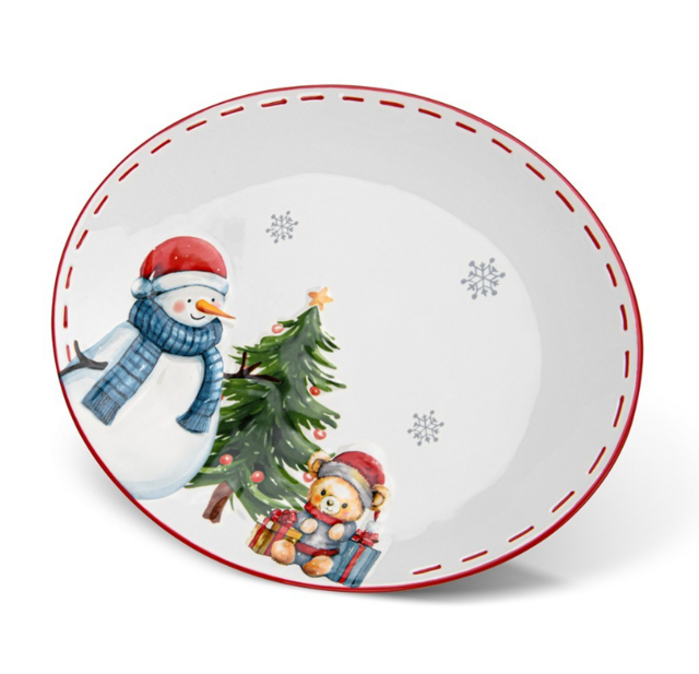 0375 FISSMAN Тарелка овальная 31х25,3см (доломит)