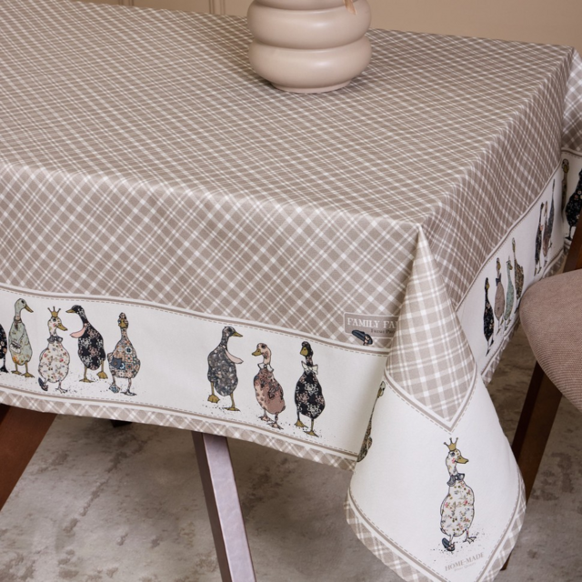 СКАТЕРТЬ "FAMILY FARM" 110Х140СМ ,100% ХЛОПОК,КЛЕТКА ,ТВИЛ, ПРОПИТКА