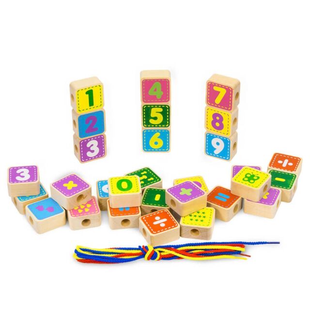 Деревянный конструктор Шнуровочка - цифры, развивающая игрушка для детей, арт. КШЦ3003