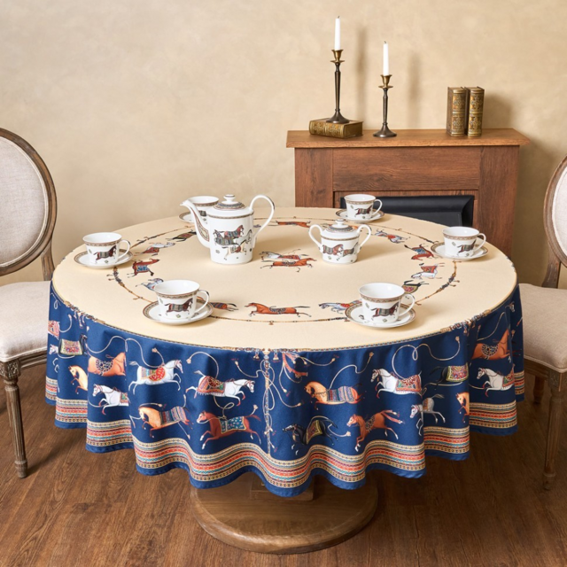 СКАТЕРТЬ КРУГЛАЯ "PASSAGE"150 СМ  ,БЕЖЕВЫЙ, 100% ХЛОПОК ,ТВИЛ