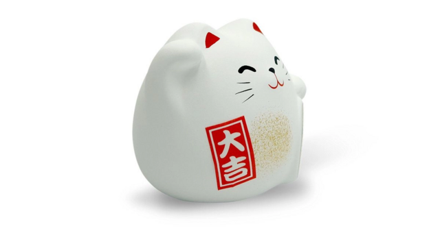Сувенир Манэки Кот 5 см, ручная работа, белый (made in Japan)