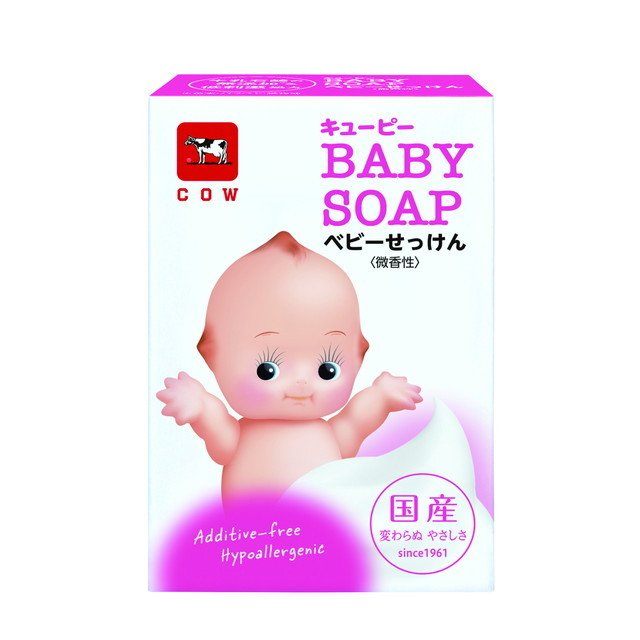 Детское мыло для чувствительной кожи с натуральными сливками и скваланом "QP Baby Soap" кусок 90 г