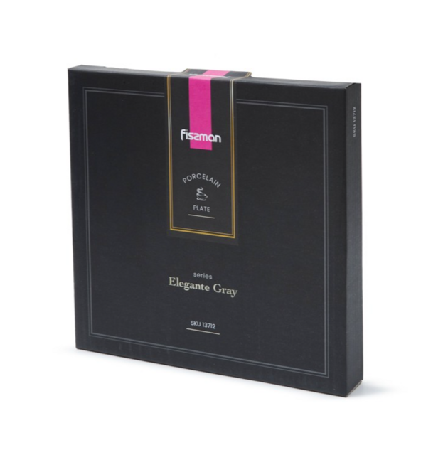 13712 FISSMAN Тарелка ELEGANTE GRAY 20см (фарфор)