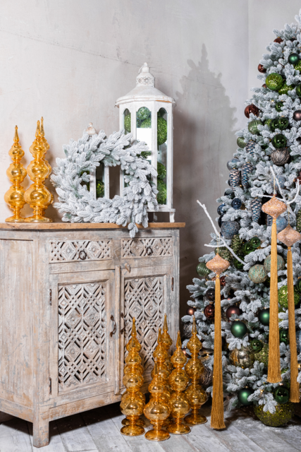 Венок рождественский Византийский заснеженный, Max Christmas, диаметр 60 см
