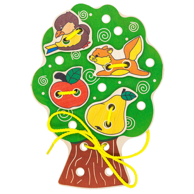 Шнуровка Дерево, развивающая игрушка для детей, арт. ШД01