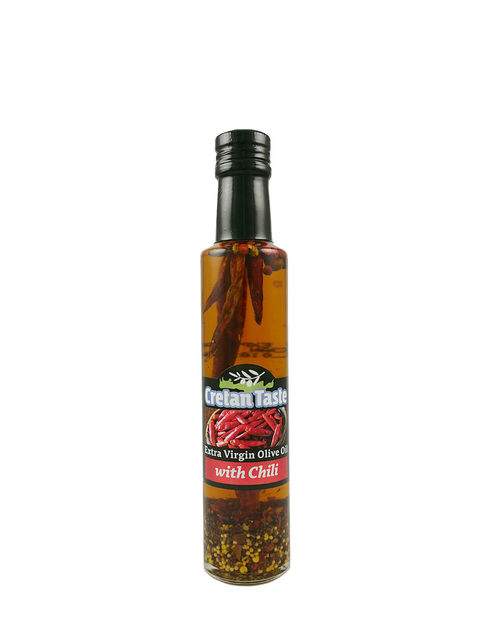 Cretan Taste оливковое масло Extra Virgin с перцем чили с о.Крит 250мл стекло