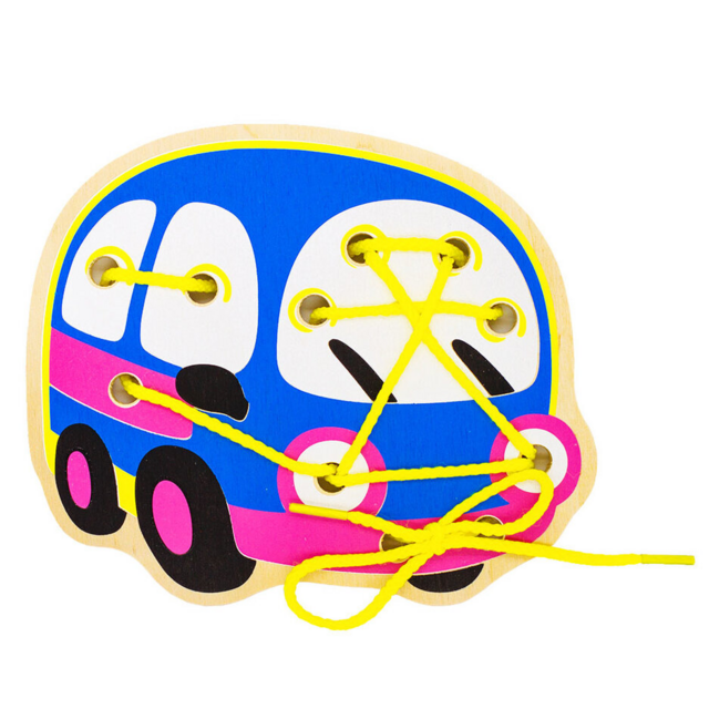 Шнуровка Автобус, развивающая игрушка для детей, арт. ШН14