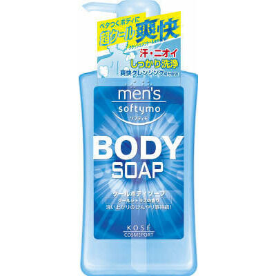 Мужское жидкое мыло для тела KOSE Mens Softymo Cool Body Soap, с охлаждающим эффектом и цитрусовым ароматом, 550мл