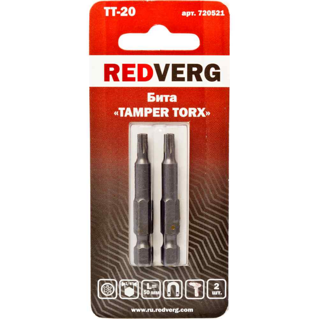 Бита Redverg Torx Tamper 20х50 (2шт.)(720521)