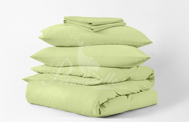 Простыня хлопковая оливковая на резинке, размер 90х200