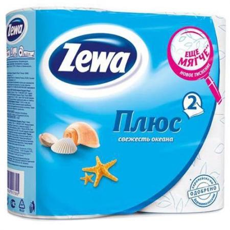 Туалетная бумага Zewa Плюс двухслойные, 4 шт.