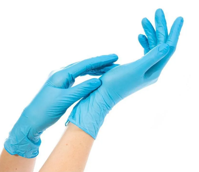 Перчатки одноразовые NitriMax неопудренные голубые текстурированные на пальцах р.M 50 пар/уп, ПС