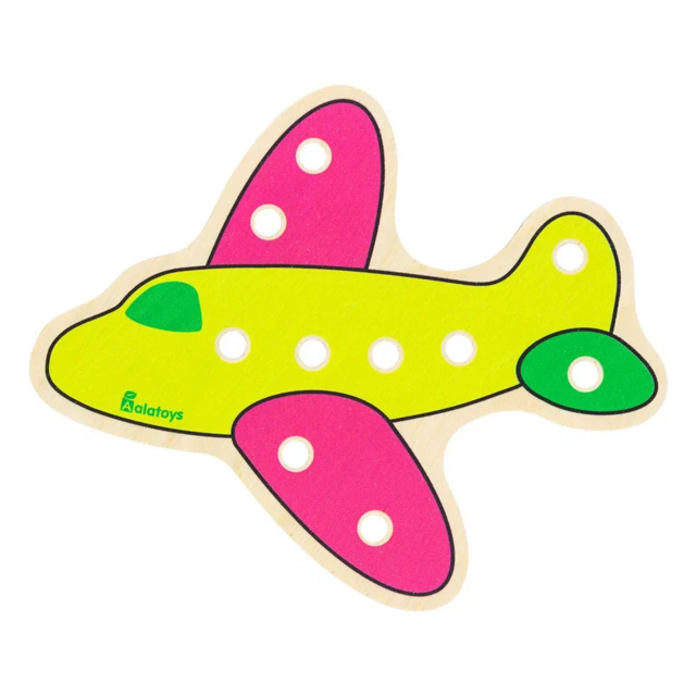 Шнуровка Самолет, развивающая игрушка для детей, арт. ШН42